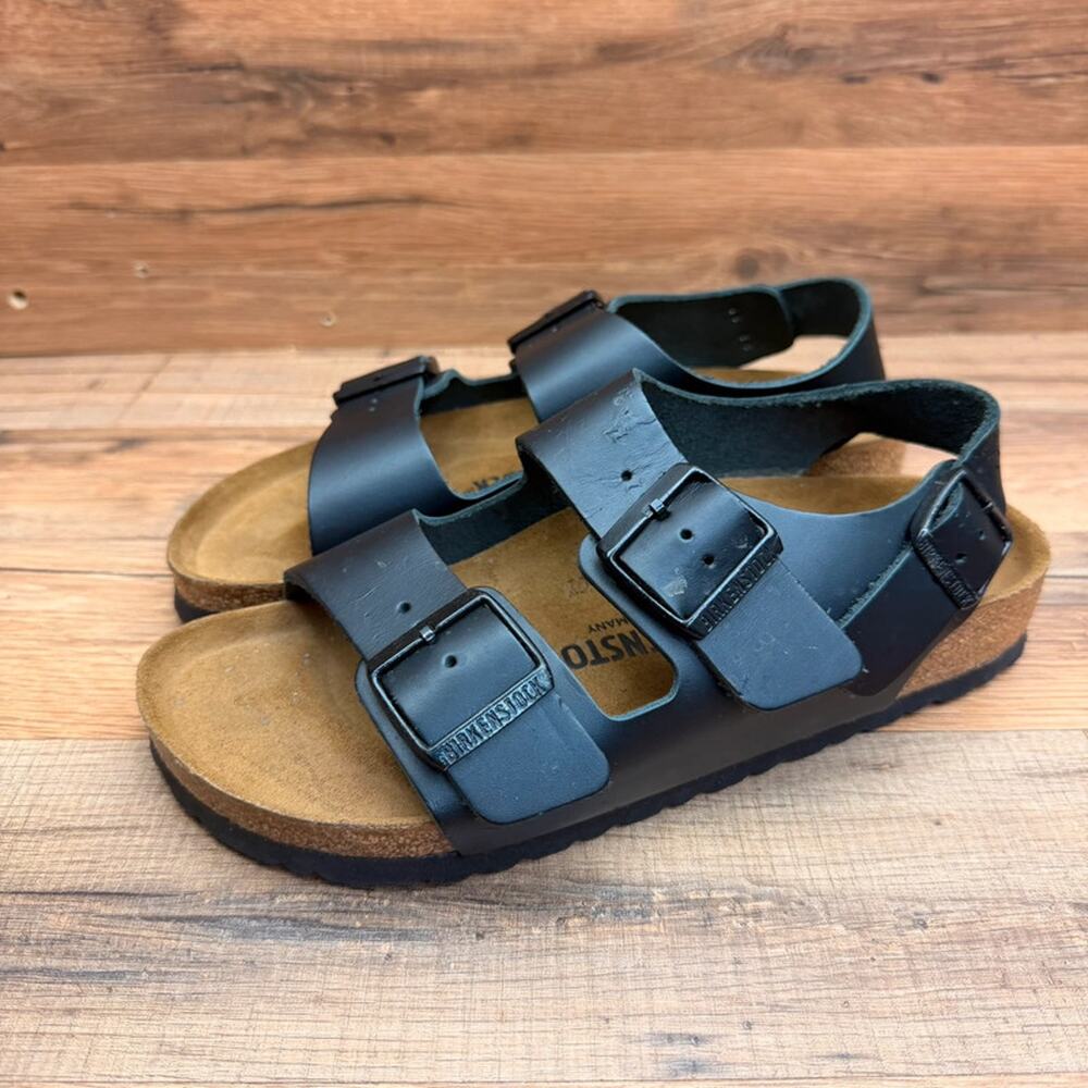 Birkenstock  Milano size L7 38Eu Slingback Black Leather Sandal